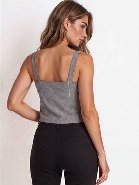 Cupkes and Cashmere Black & White Gingham Crop Top